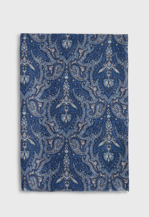 Paul Stuart Cotton & Linen Paisley Print Scarf, image 2