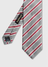 Paul Stuart Woven Silk & Cotton Three Color Stripe Tie, thumbnail 1