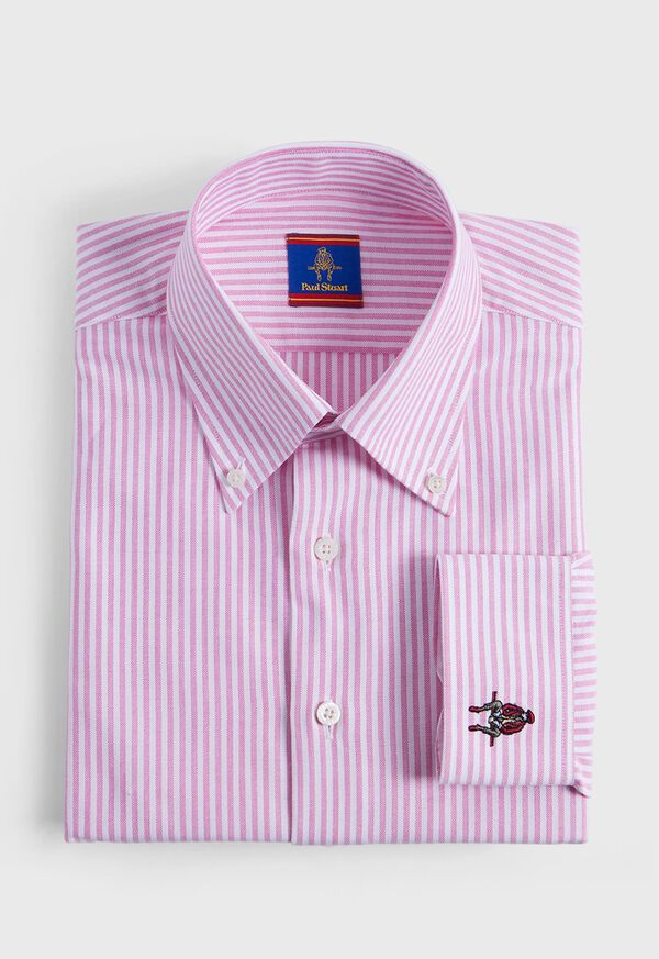 Paul Stuart Striped Oxford Logo Sport Shirt, image 1