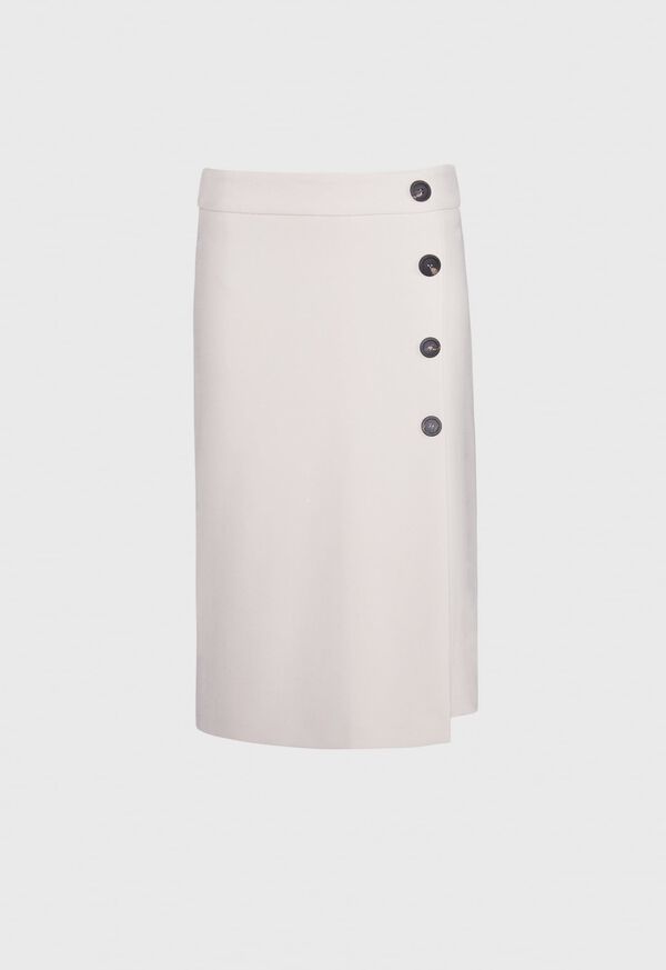 Paul Stuart Ponte Button Front A-line Skirt, image 1