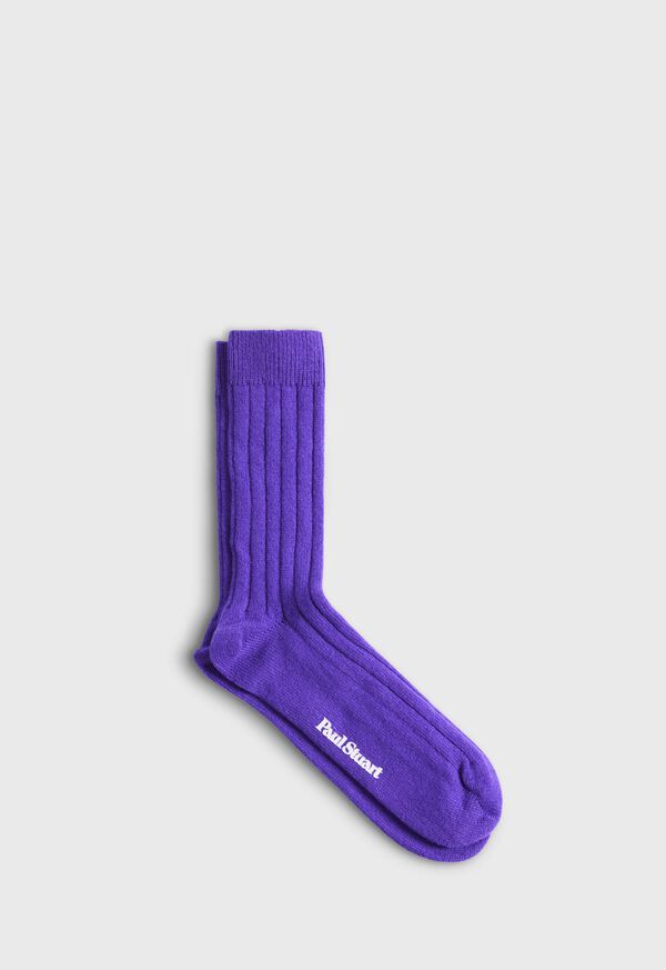 Paul Stuart Cashmere Solid Ribbed Sock, image 1