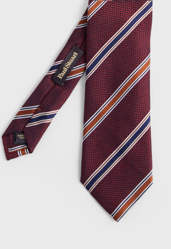 Paul Stuart Woven Silk Textured Stripe Tie, image 1