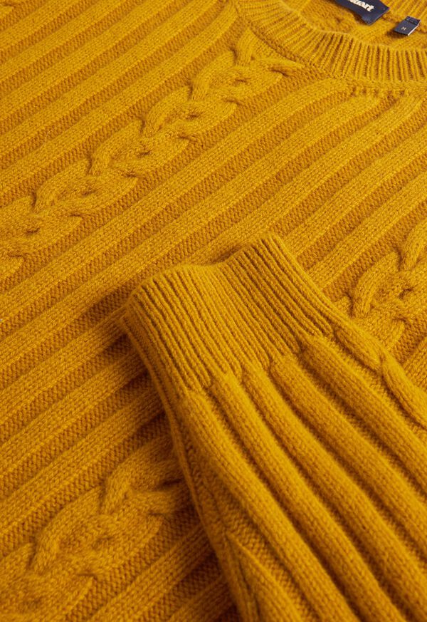 Paul Stuart Wool Cable and Rib Crewneck Sweater, image 3