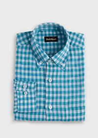 Paul Stuart Linen Gingham Sport Shirt, thumbnail 1