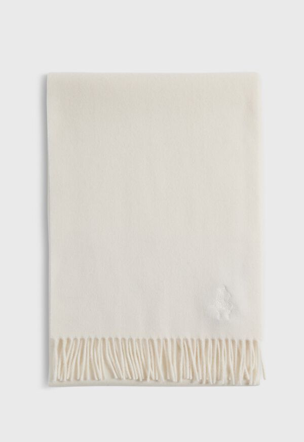 Paul Stuart Cashmere Scarf with Man on the Fence Logo, image 2