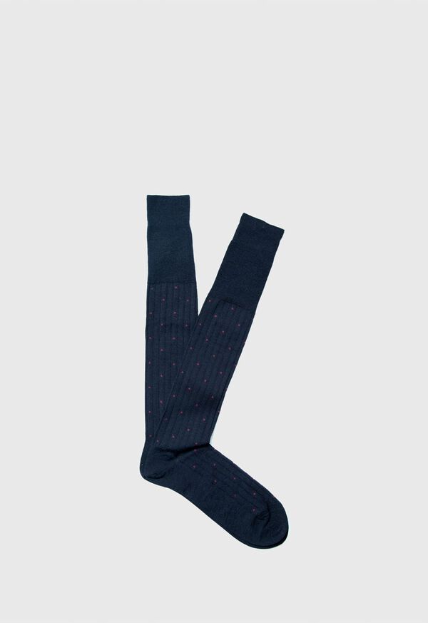 Paul Stuart Ribbed Socks with Dots, image 1
