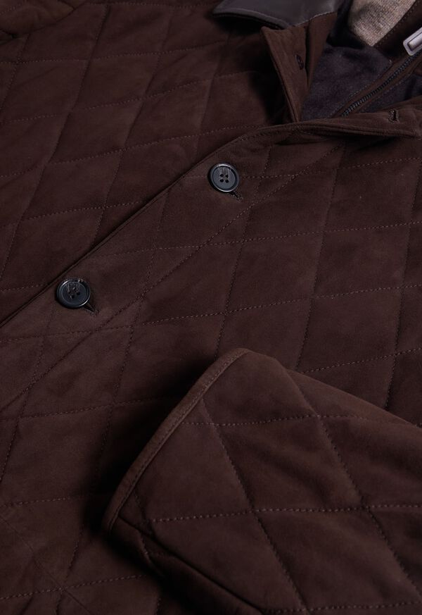Paul Stuart Quilted Waterproof Suede Jacket, image 2