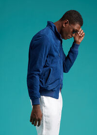 Paul Stuart Suede Bomber Jacket with Knit Trim, thumbnail 2