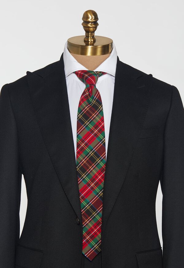 Paul Stuart Red & Green Tartan Tie, image 2