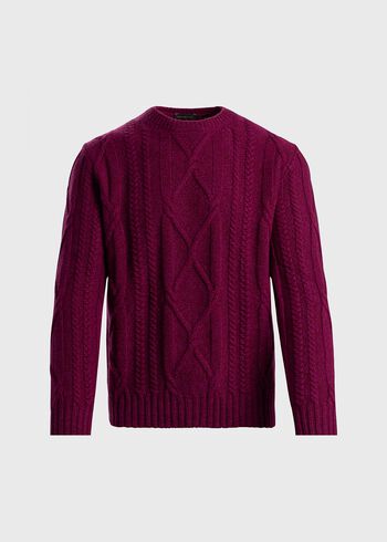 Paul Stuart Wool Cable Knit Crew Neck Pullover