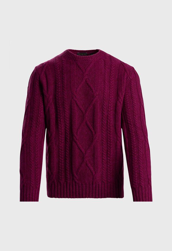 Paul Stuart Wool Cable Knit Crew Neck Pullover, image 1