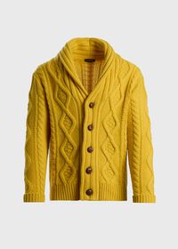 Paul Stuart Wool & Cashmere Aran Cable Knit Cardigan, thumbnail 1