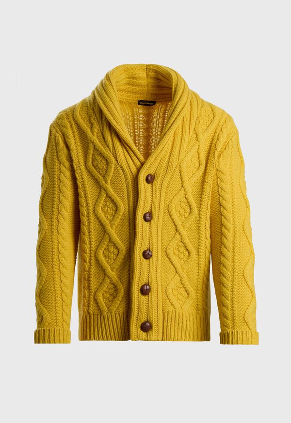 Paul Stuart Wool & Cashmere Aran Cable Knit Cardigan, image 1