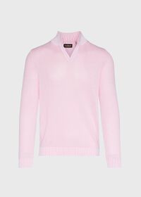 Paul Stuart Cotton Open Collar Birdseye Stitch Sweater, thumbnail 2