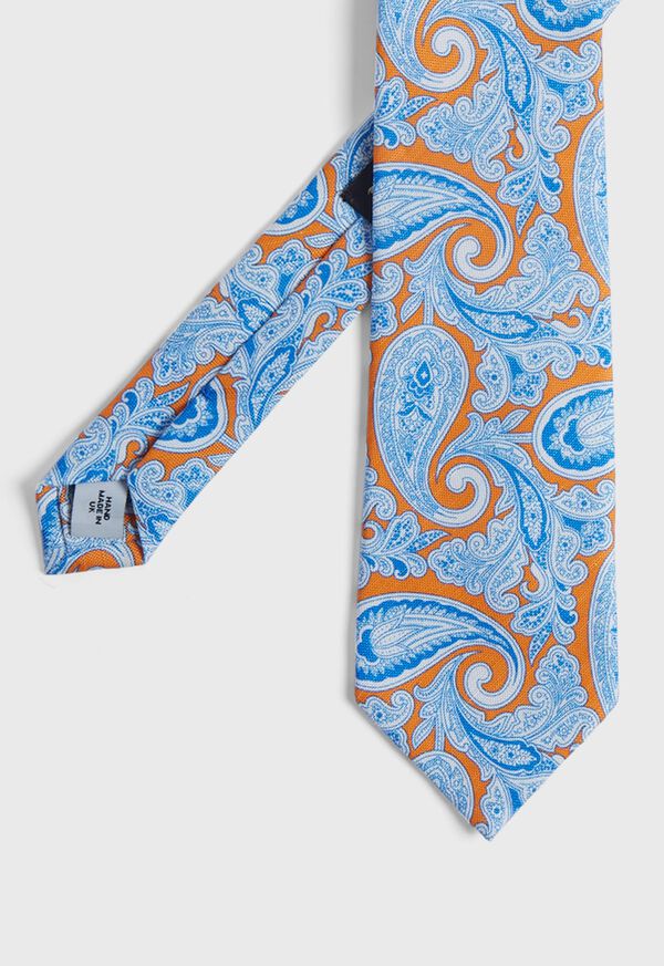 Paul Stuart Silk & Linen Paisley Tie, image 2