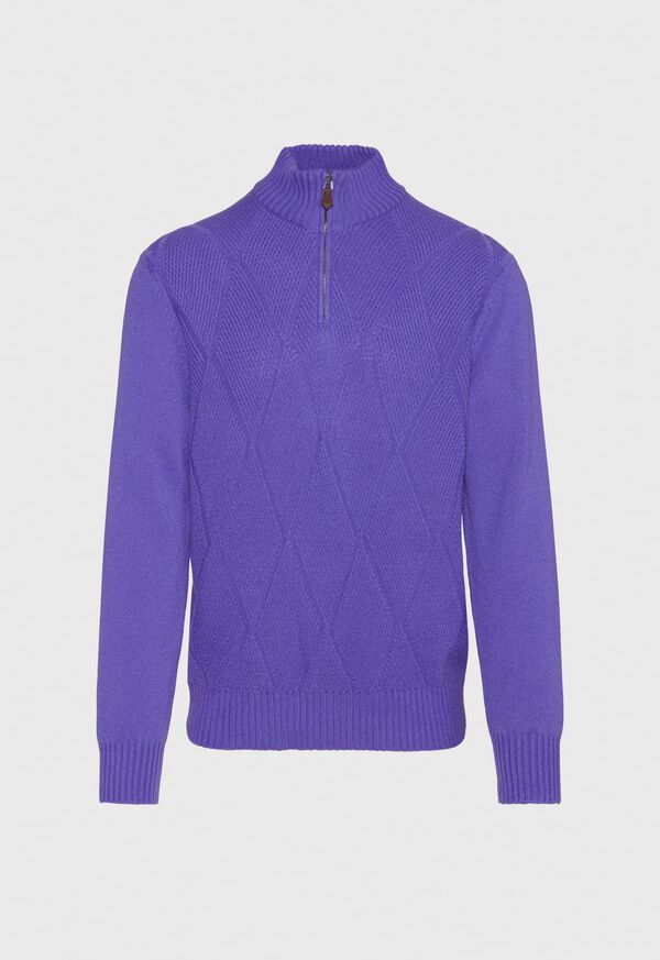 Paul Stuart Cashmere Parquet Stitch Quarter Zip Sweater, image 1