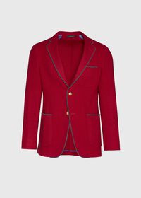 Paul Stuart Solid Red Blazer with Green Piping, thumbnail 1