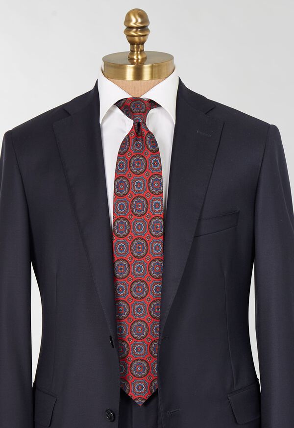 Paul Stuart Printed Silk Oversized Medallion Tie, image 2
