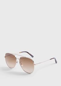 Paul Stuart BALLY Shiny Rose Gold Aviator Sunglasses, thumbnail 3