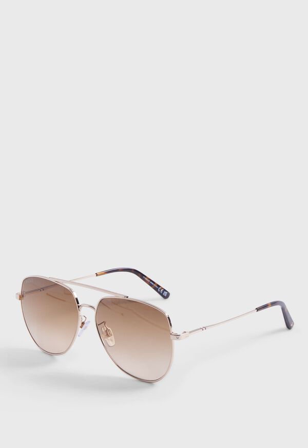 Paul Stuart BALLY Shiny Rose Gold Aviator Sunglasses, image 3