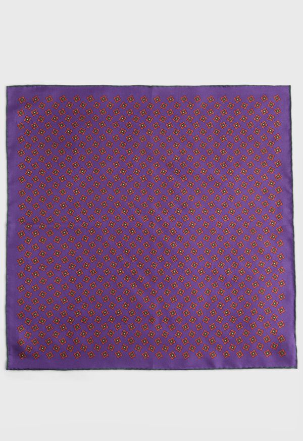 Paul Stuart Printed Silk Tossed Geometric Pocket Square, image 2