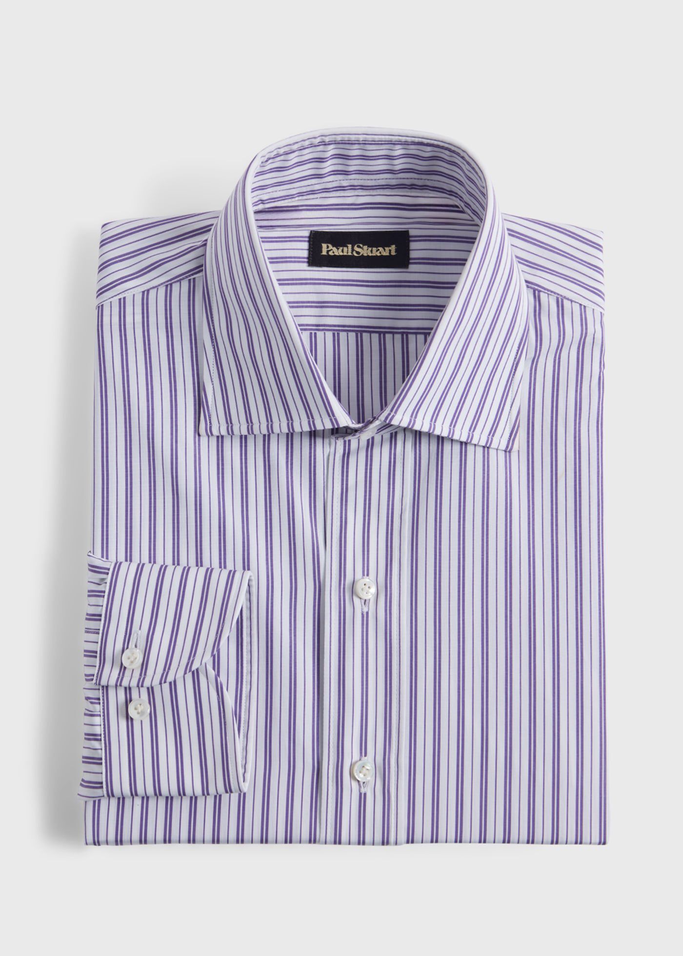 Men's purple striped dress shirt cheap