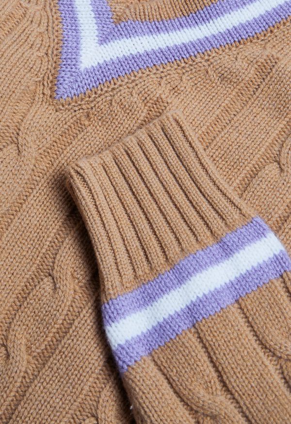 Paul Stuart V-neck Cable Knit Sweater, image 2