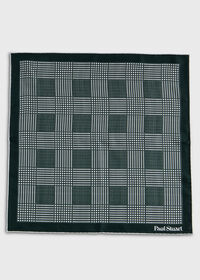 Paul Stuart Printed Silk Glen Plaid Pocket Square, thumbnail 2