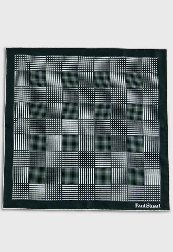 Paul Stuart Printed Silk Glen Plaid Pocket Square, image 2
