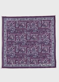 Paul Stuart Printed Silk Paisley Pocket Square, thumbnail 2