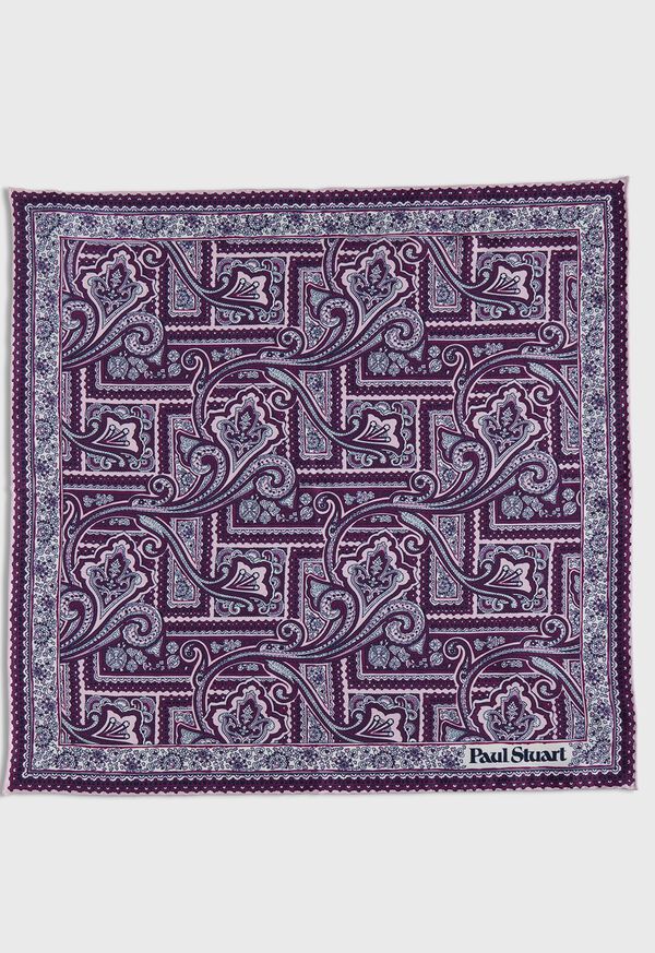 Paul Stuart Printed Silk Paisley Pocket Square, image 2