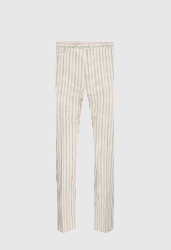Paul Stuart Pink & Mink Stripe Cotton Pant, image 1