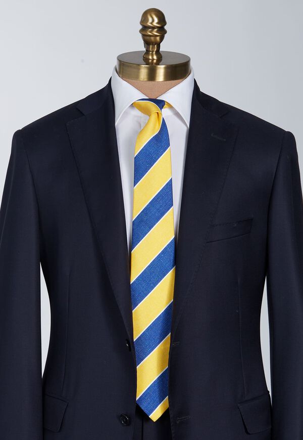 Paul Stuart Printed Silk Melange Wide Stripe Tie, image 2