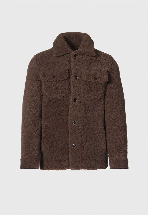Paul Stuart Curly Shearling Shirt Jacket