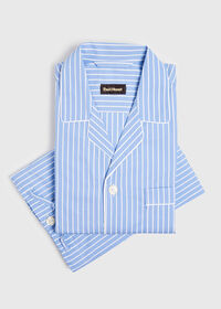 Paul Stuart Light Blue & White Striped Pajamas, thumbnail 1