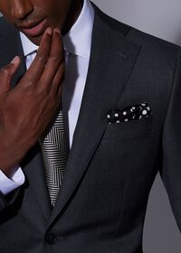 Paul Stuart Silk Twill Dot Pocket Square, thumbnail 3