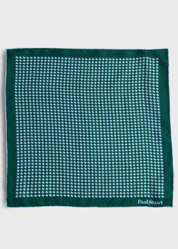 Paul Stuart Printed Silk Houndstooth Pocket square