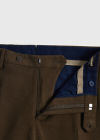 Paul Stuart Suede Trimmed Brushed Cotton Trouser, thumbnail 2