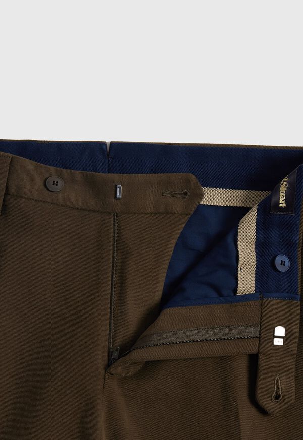 Paul Stuart Suede Trimmed Brushed Cotton Trouser, image 2