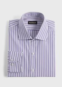 Paul Stuart Purple Narrow Stripe Dress Shirt, thumbnail 1