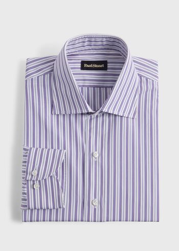 Paul Stuart Purple Narrow Stripe Dress Shirt