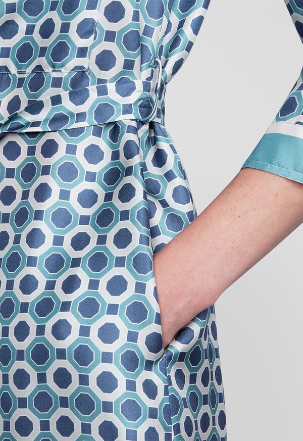Paul Stuart Geometric Print Silk Shirt Dress, image 3