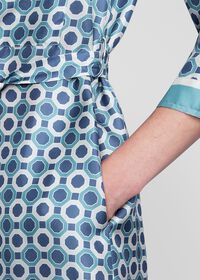 Paul Stuart Geometric Print Silk Shirt Dress, thumbnail 3
