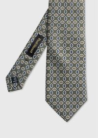 Paul Stuart Printed Silk Jacquard Diamond Tie, thumbnail 1