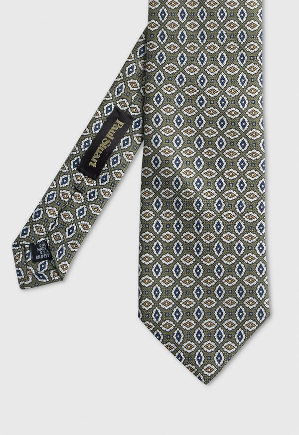 Paul Stuart Printed Silk Jacquard Diamond Tie, image 1