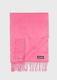 Paul Stuart Cashmere Solid Color Scarf with Embroidered Logo, thumbnail 7