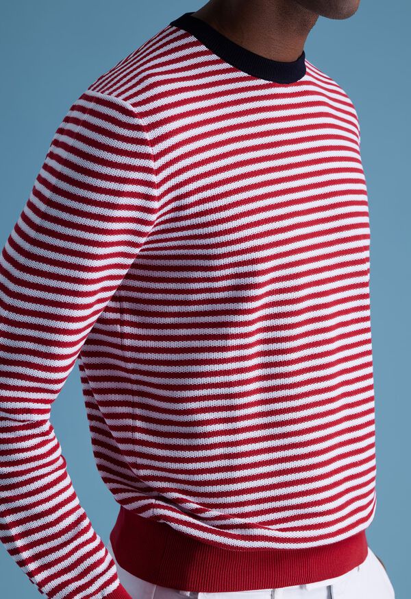 Paul Stuart Cotton Striped Crewneck Sweater, image 4