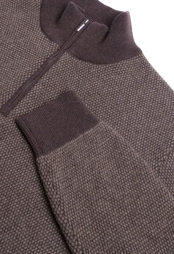 Paul Stuart Cashmere Birdseye Quarter Zip Sweater, image 2