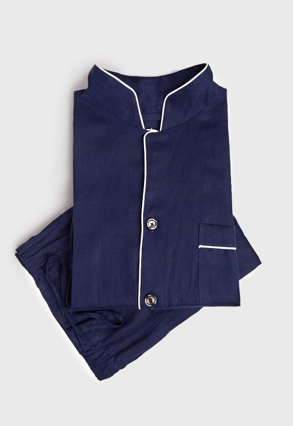 Paul Stuart Navy Linen With White piping Lounge Set