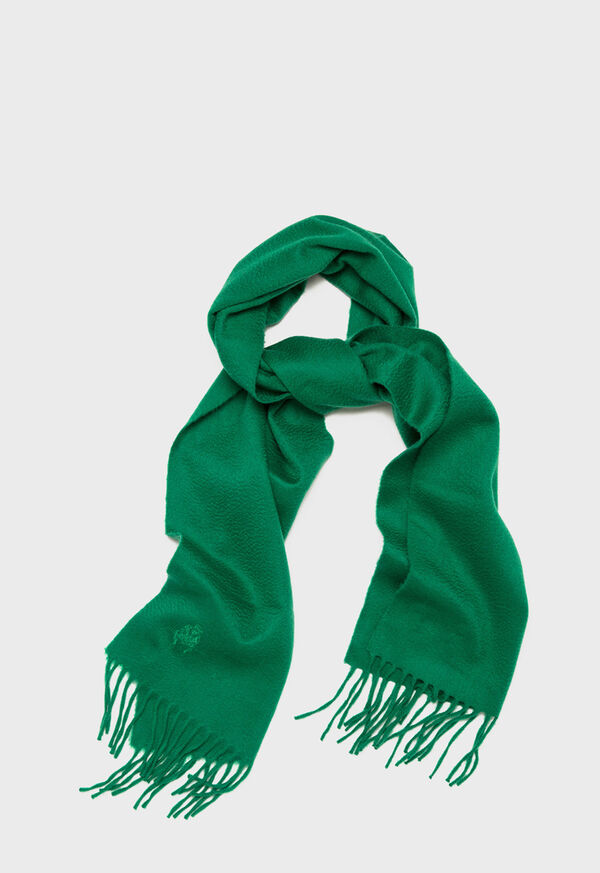 Paul Stuart Cashmere Solid Color Scarf with Embroidered Logo, image 43